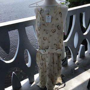 A.L.C. Iggy Floral Silk Belted Sleeveless V-Neck Dress